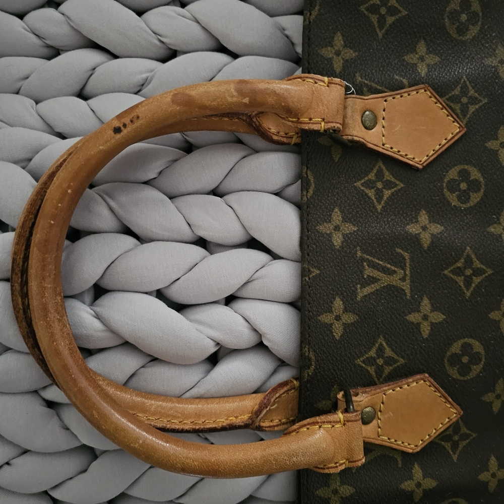 Louis Vuitton Brown Monogram Canvas Tote with Tan Handles - Picture 10 of 11